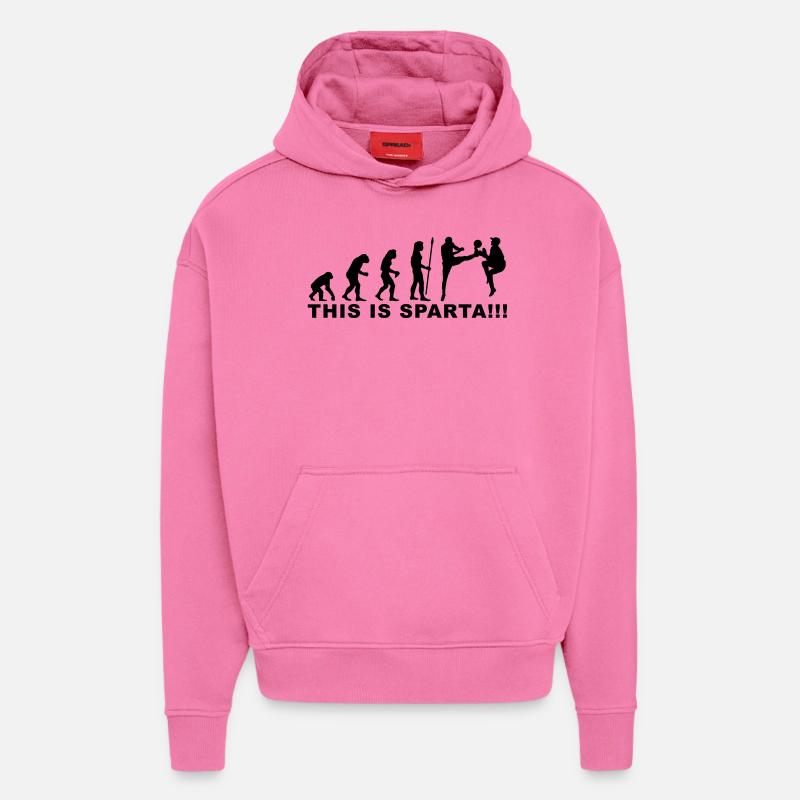 evolution_soccer2 - Sweat à capuche bio épais oversize fabriqué en UE - AURA PINK