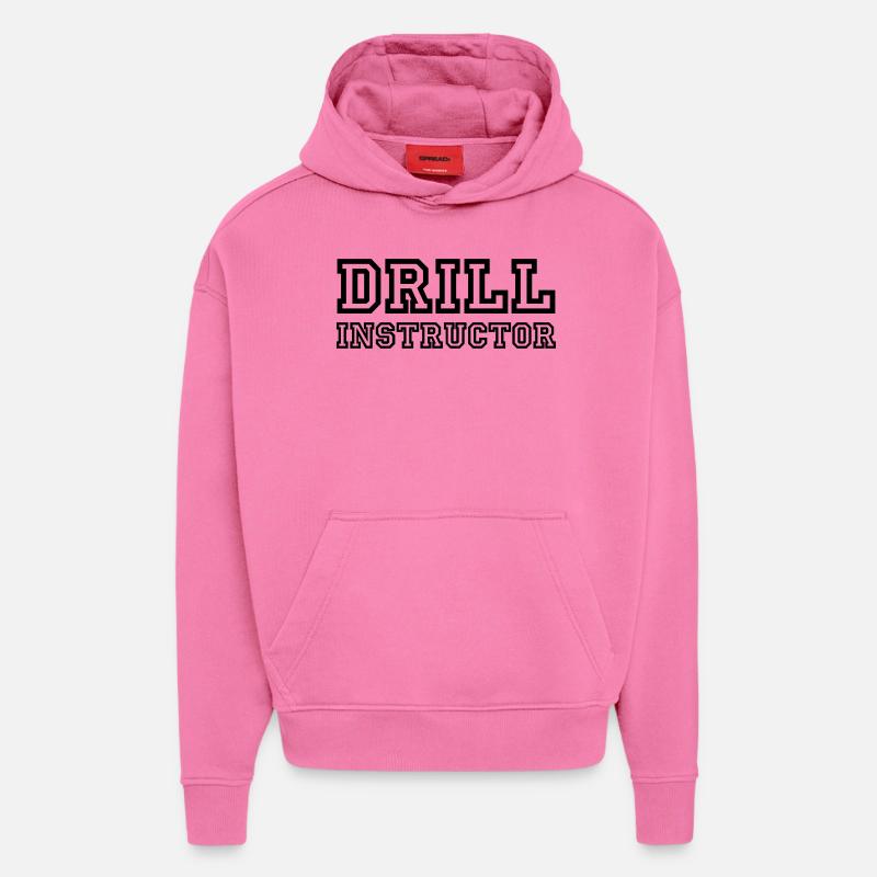 Drill Instructor - Sweat à capuche bio épais oversize fabriqué en UE - AURA PINK