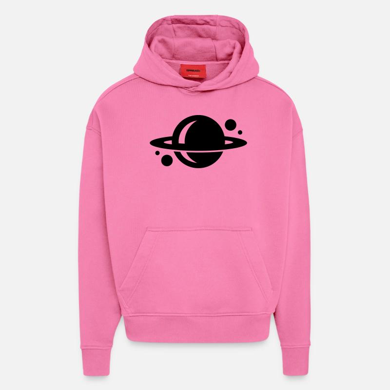 planète - Sweat à capuche bio épais oversize fabriqué en UE - AURA PINK