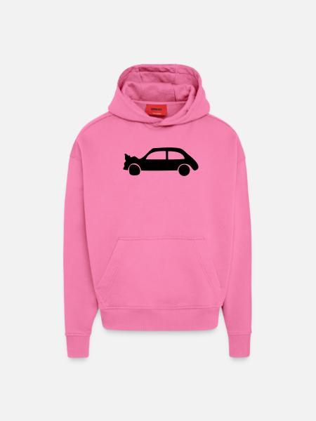 accident Auto - Sweat à capuche bio épais oversize fabriqué en UE - AURA PINK
