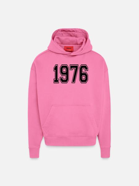 1976 - Sweat à capuche bio épais oversize fabriqué en UE - AURA PINK