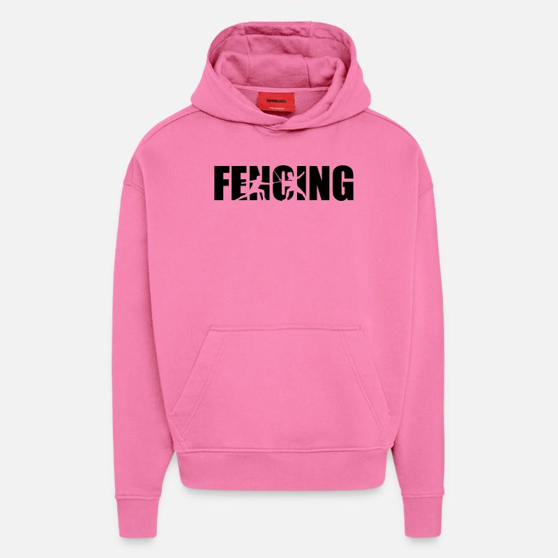 Fencing - Sweat à capuche bio épais oversize fabriqué en UE - AURA PINK