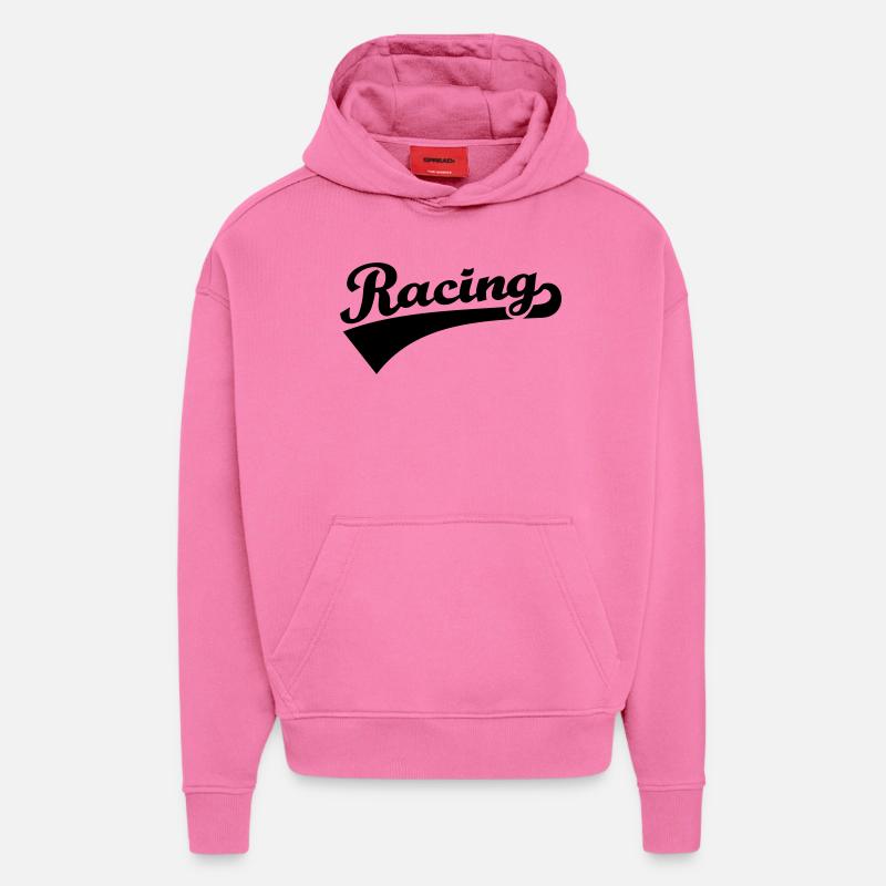 Racing - Sweat à capuche bio épais oversize fabriqué en UE - AURA PINK
