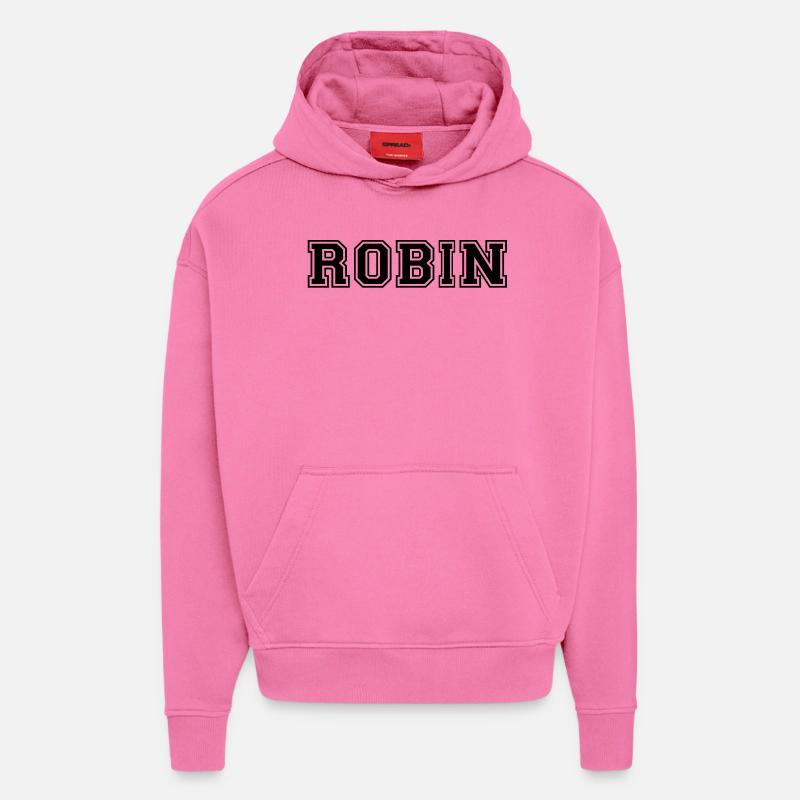 robin - Sweat à capuche bio épais oversize fabriqué en UE - AURA PINK