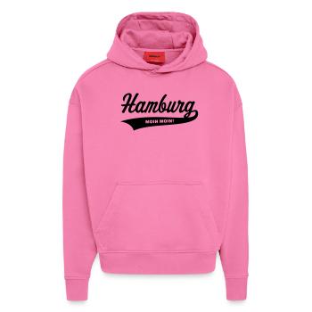 Hamburg – Moin Moin! - Hoodie- made by SPREAD  - AURA PINK - Vorne - Dylan (187cm)