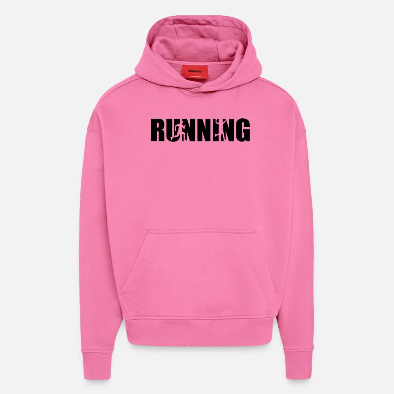 Running - Sweat à capuche bio épais oversize fabriqué en UE - AURA PINK