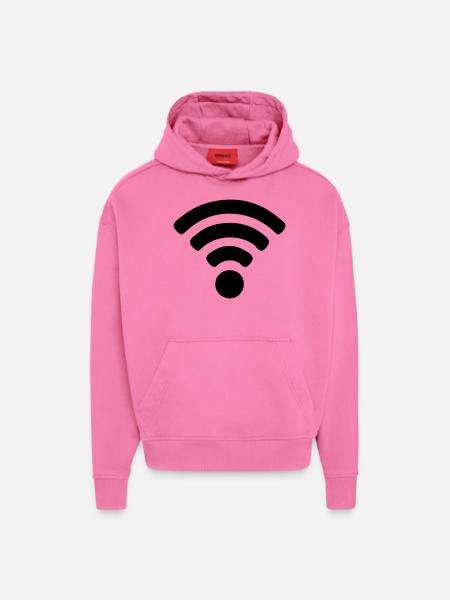 Wi-fi - Sweat à capuche bio épais oversize fabriqué en UE - AURA PINK