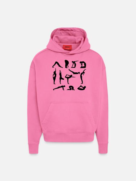 yoga figures - Hoodie- made by SPREAD - AURA PINK