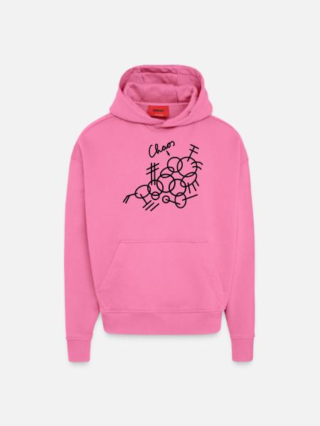 Chaos - Round shapes - Hoodie- made by SPREAD  - AURA PINK