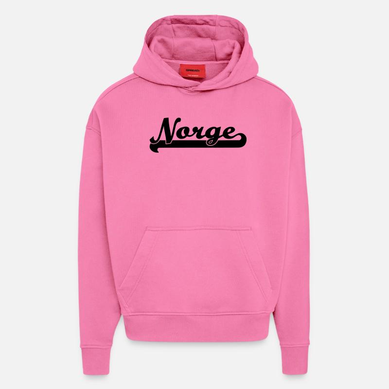 police norge - Sweat à capuche bio épais oversize fabriqué en UE - AURA PINK