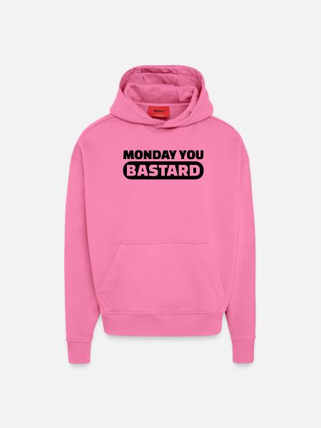 Monday you bastard - Hoodie- made by SPREAD - AURA PINK