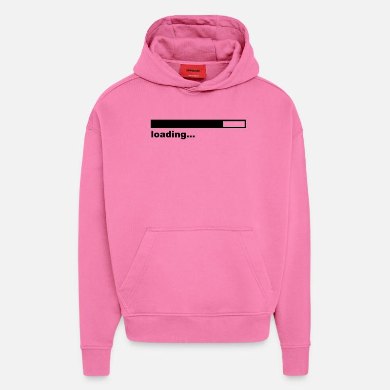 Loading Bar - Internet - Game - Sweat à capuche bio épais oversize fabriqué en UE - AURA PINK