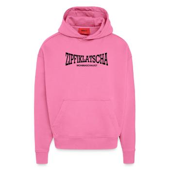 zipfiklatscha wohin man sieht - Hoodie- made by SPREAD  - AURA PINK - Vorne - Dylan (187cm)