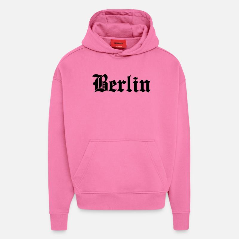 Berlin - Sweat à capuche bio épais oversize fabriqué en UE - AURA PINK