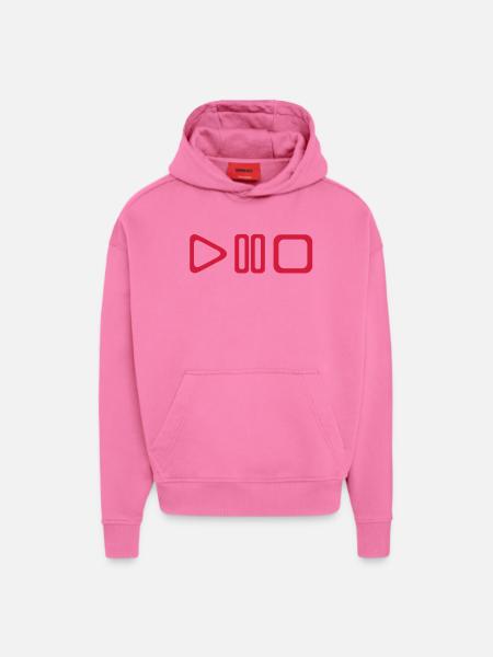 Play - Sweat à capuche bio épais oversize fabriqué en UE - AURA PINK