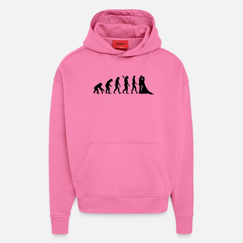 Évolution Mariage - Sweat à capuche bio épais oversize fabriqué en UE - AURA PINK