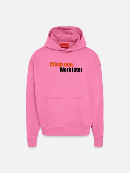 grimper - Sweat à capuche bio épais oversize fabriqué en UE - AURA PINK