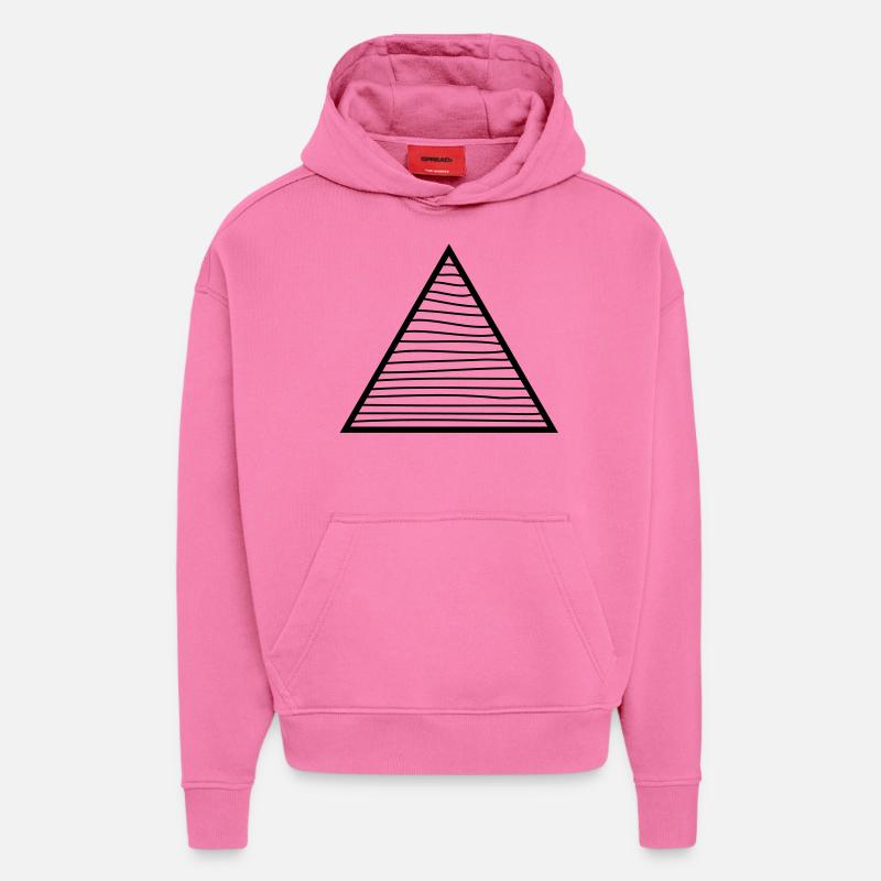 Triangle - Sweat à capuche bio épais oversize fabriqué en UE - AURA PINK