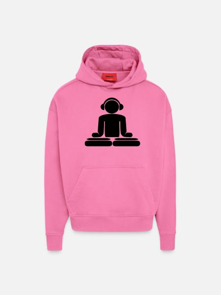 dj - Sweat à capuche bio épais oversize fabriqué en UE - AURA PINK