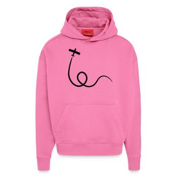 Airplane - Hoodie- made by SPREAD  - AURA PINK - Vorne - Dylan (187cm)