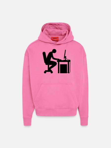 Computer desk nerd - Hoodie- made by SPREAD  - AURA PINK