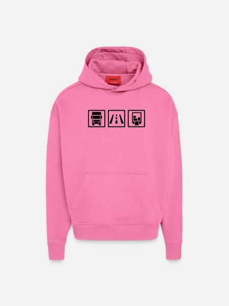 Camion - Sweat à capuche bio épais oversize fabriqué en UE - AURA PINK