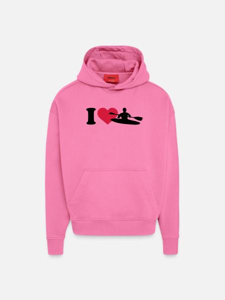 I love Kayak - Hoodie- made by SPREAD - AURA PINK