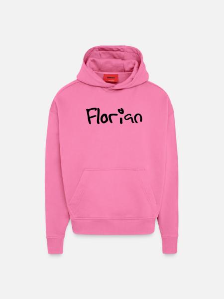 florian - Sweat à capuche bio épais oversize fabriqué en UE - AURA PINK