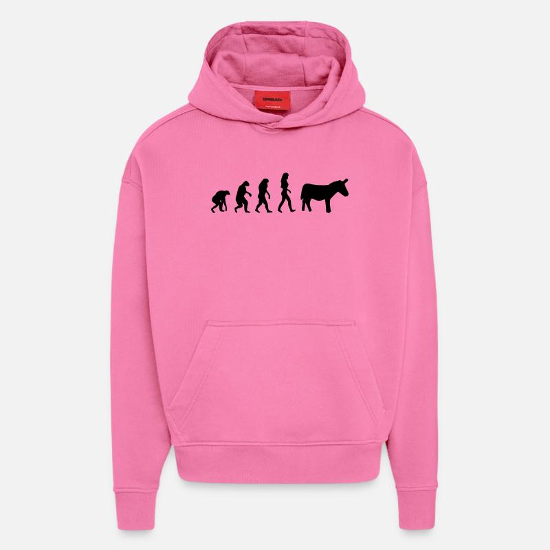 esel evolution frauen - Hoodie- made by SPREAD  - AURA PINK