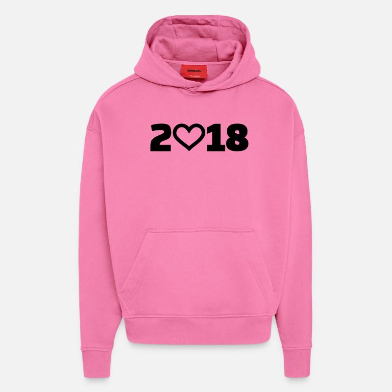 2018 - Sweat à capuche bio épais oversize fabriqué en UE - AURA PINK