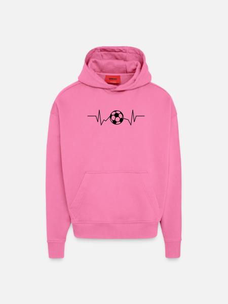 Battements de cœur - Sweat à capuche bio épais oversize fabriqué en UE - AURA PINK