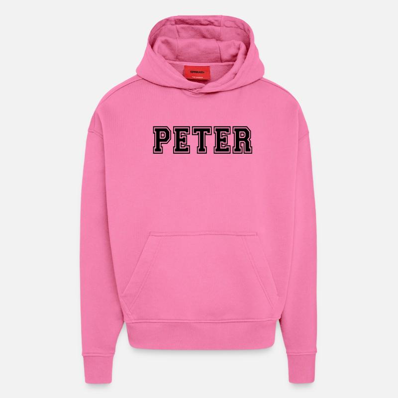 peter - Sweat à capuche bio épais oversize fabriqué en UE - AURA PINK
