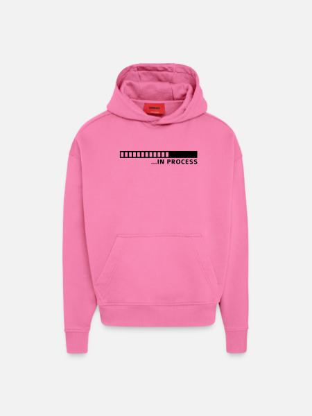 in_process__f1 - Sweat à capuche bio épais oversize fabriqué en UE - AURA PINK