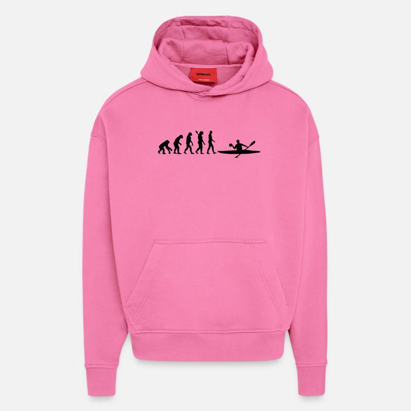 Évolution Canoë - Sweat à capuche bio épais oversize fabriqué en UE - AURA PINK