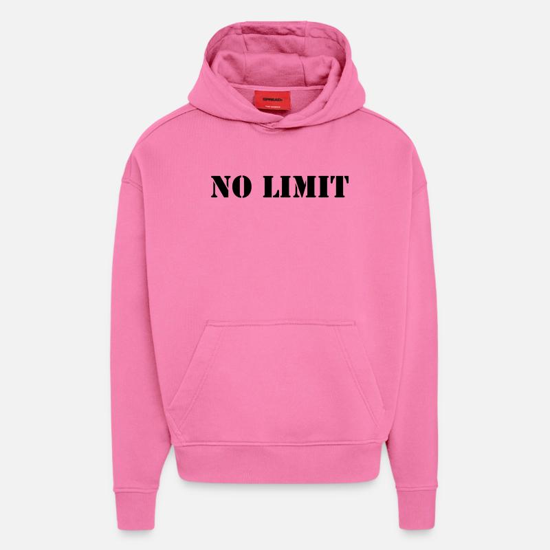 no_limit_01 - Sweat à capuche bio épais oversize fabriqué en UE - AURA PINK