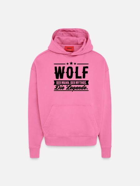 Man Myth Legend Wolf - Hoodie- made by SPREAD  - AURA PINK
