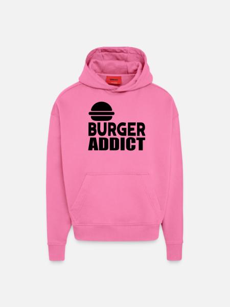 hamburger - Sweat à capuche bio épais oversize fabriqué en UE - AURA PINK