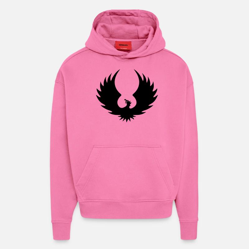 Phoenix 2 - Sweat à capuche bio épais oversize fabriqué en UE - AURA PINK