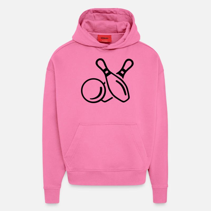 Jeu de quilles - Sweat à capuche bio épais oversize fabriqué en UE - AURA PINK