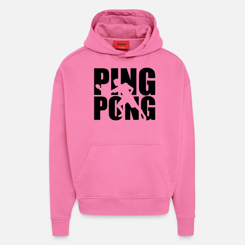 Ping Pong - Sweat à capuche bio épais oversize fabriqué en UE - AURA PINK