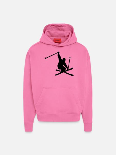 Ski - Sweat à capuche bio épais oversize fabriqué en UE - AURA PINK