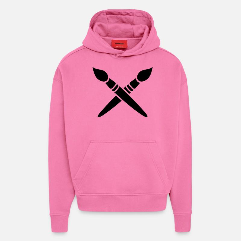 Pinceau - Sweat à capuche bio épais oversize fabriqué en UE - AURA PINK