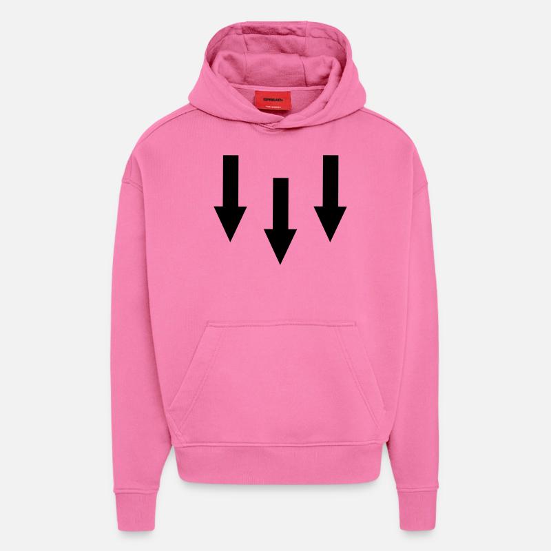 flèches - Sweat à capuche bio épais oversize fabriqué en UE - AURA PINK