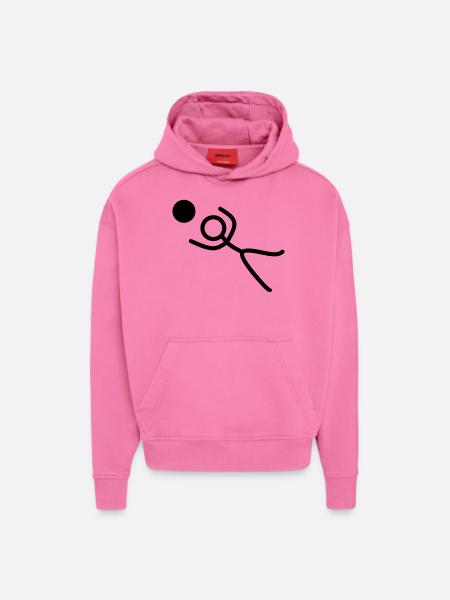gardien Stickman - Sweat à capuche bio épais oversize fabriqué en UE - AURA PINK