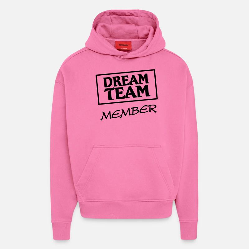 Dream Team Member - Sweat à capuche bio épais oversize fabriqué en UE - AURA PINK