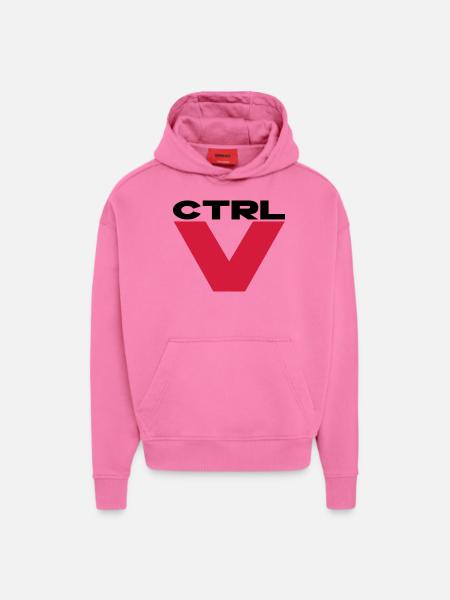ctrl v - Sweat à capuche bio épais oversize fabriqué en UE - AURA PINK