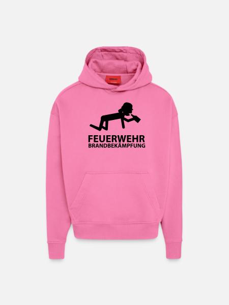 feuerwehr_brandbekaempfung - Sweat à capuche bio épais oversize fabriqué en UE - AURA PINK