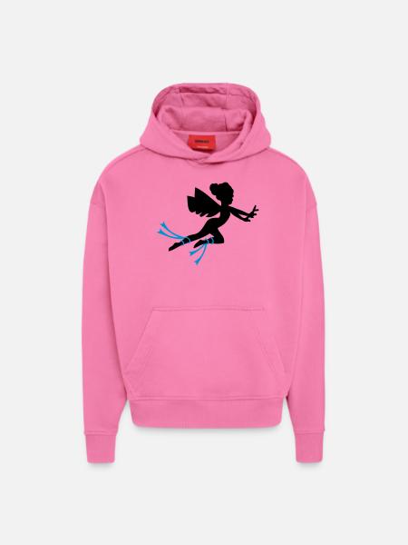 Fée mythes grecs - Sweat à capuche bio épais oversize fabriqué en UE - AURA PINK