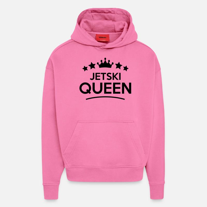 jetski queen stars - Sweat à capuche bio épais oversize fabriqué en UE - AURA PINK