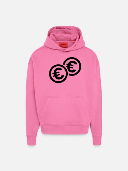Argent - Sweat à capuche bio épais oversize fabriqué en UE - AURA PINK
